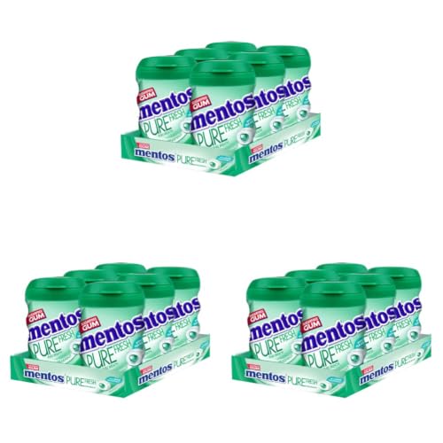 Image of Mentos Pure Fresh, Sugarfree Spearmint Flavour, Chewing Gum Bottle Pack, 327.6 g- Pack of 18