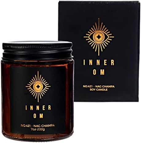 Nag Champ Candles- Nag Champ Incense Soy Candle- Smells Like Nag Champa Incense Sticks- Perfect with Chakra Candles- Premium Luxury Candle with Gift Box