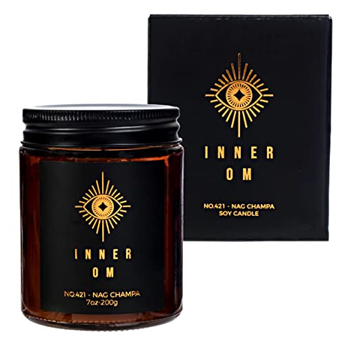Nag Champ Candles- Nag Champ Incense Soy Candle- Smells Like Nag Champa Incense Sticks- Perfect With Chakra Candles- Premium Luxury Candle With Gift Box #TOP22
