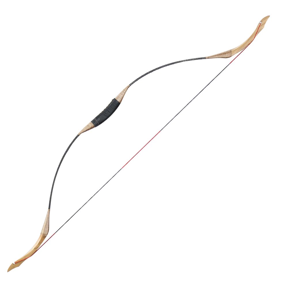 Toparchery 53 Zoll Traditioneller Recurvebogen Reiterbogen Jagdbogen Handgefertigter Langbogen für Jagen und Zielschießen