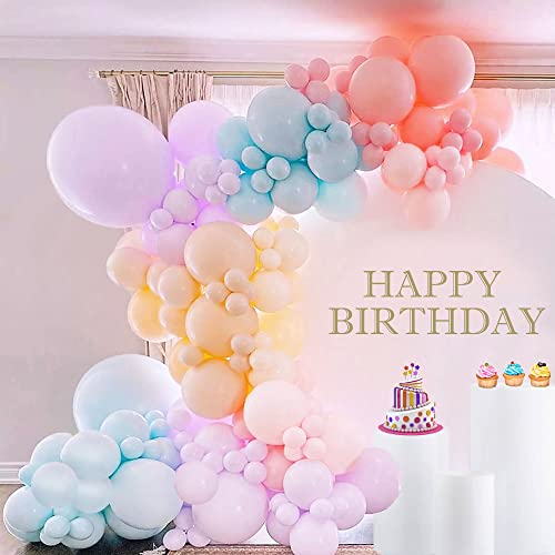 JORAKI 112PCS Kit de Guirlande de Ballons Bleu Rose Violet avec Ballon en Latex Chaîne de Ballon Ruban, Ballons de Fête Ensemble pour Baby Shower Enfants Fête D'anniversaire Décorations de Mariage Cover