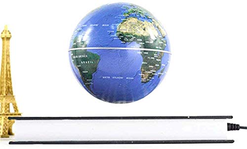 Globo que Flutua sobre Livro Mapa Mundi Magnético Planeta Mágico + Chaveiro Torre Eiffel - 20cm