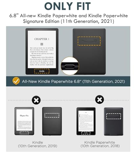 DaFong, capa transparente com 50 adesivos (Bookish Smutty) para leitores de eBooks de 6,8 polegadas,