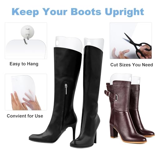 Ruisita 10 Pieces (5 Pairs) Boot Shaper Form Inserts Boots Tall Support for Women and Men (16 inches, Clear)