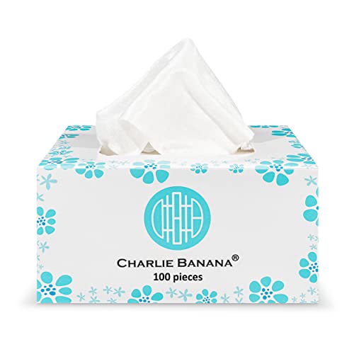 Image of Charlie Banana Baby Disposable Cloth Diaper Liners and Baby Wipes, Unscented, 100-Pack