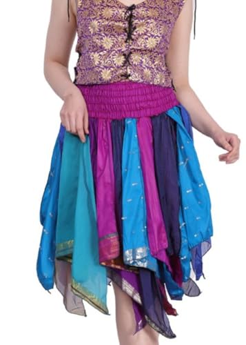 Wevez Women's Tribal Leaves Style Skirt Pack of 3, One Size, Assorted4