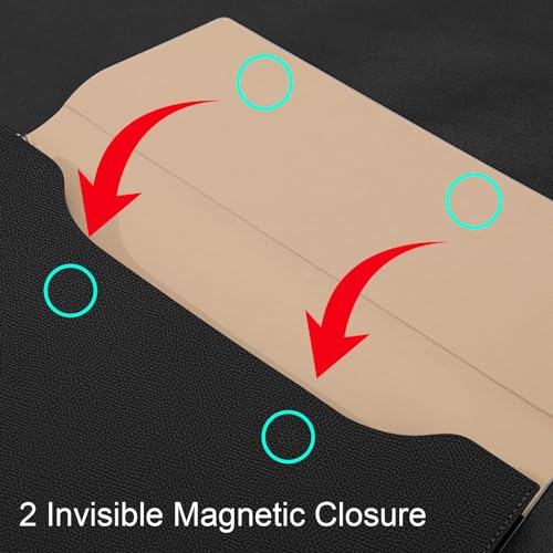 VANRA Pasta organizadora expansível de couro PU, porta-documentos, bolso para arquivos, envelope com