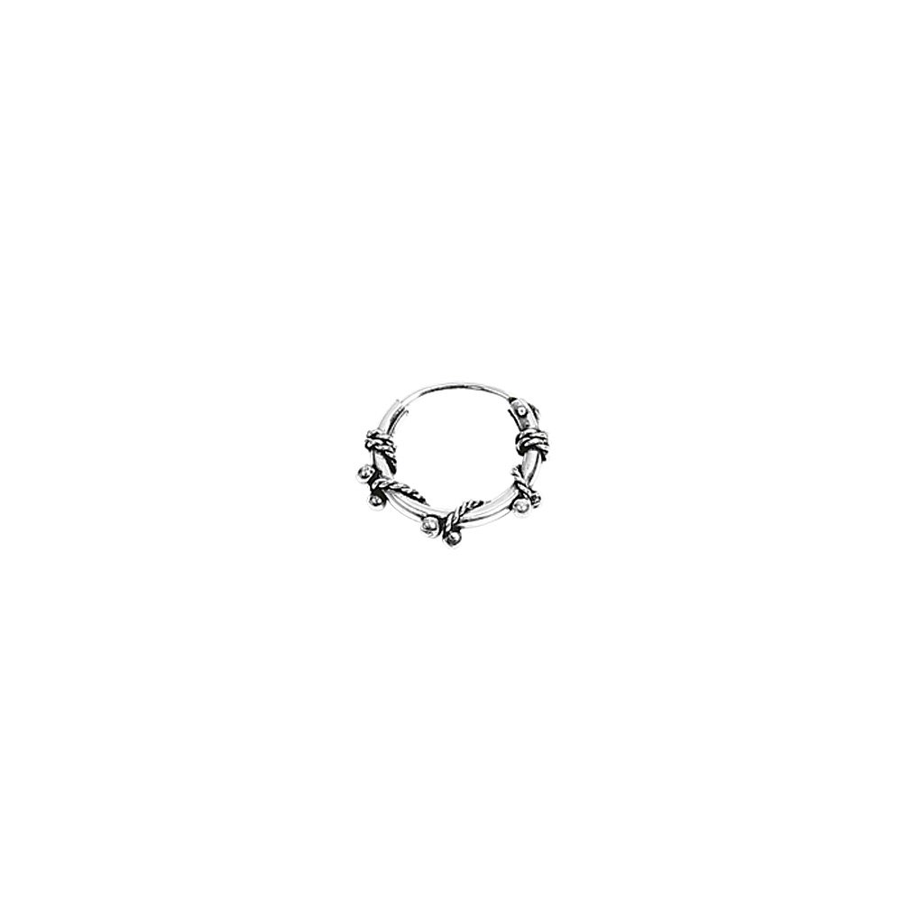 Celtico Orecchini a Cerchio Spirale 925 IN Argento Sterling 12mm Bali