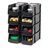 IRIS Large Storage Bin, Black, 8-Pack