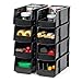 IRIS Large Storage Bin, Black, 8-Pack