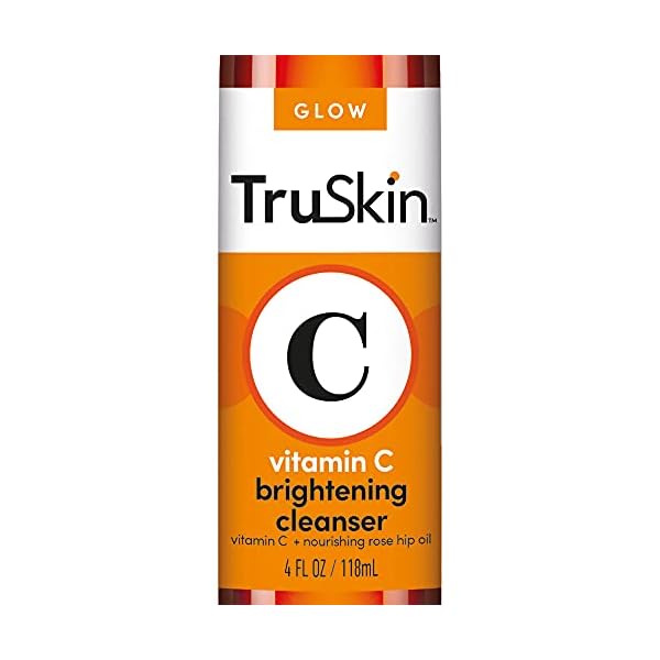 TruSkin-Vitamin-C-Facial-Cleanser-Brightening-Anti-Aging-Face-Wash-Blend-includes-Vitamin-E-Tea-Tree-Oil-Rosehip-Oil-Aloe-Vera-for-Daily-Use-to-Fight-UV-Damage-to-Skin-Fight-Acne-4-fl-oz TruSkin Vitamin C Cleanser for Face - Brightening Face Wash with Vitamins C & E, Rosehip Oil, Aloe Vera and MSM - Deep Clean and Refresh for Radiant, Healthy-Looking Skin, 4 fl oz