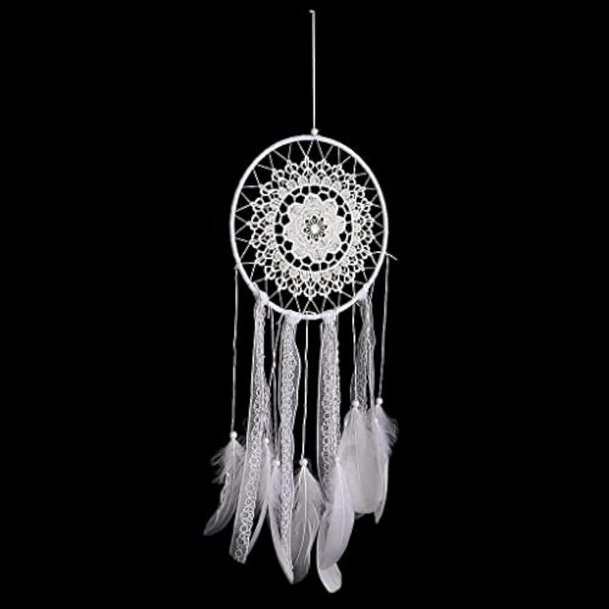 Creative Traditional Lace Feather Charm Dream Catcher Decor