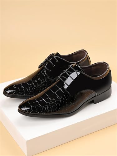 Men's Trendy Patent Leather Dress Shoes Formal Business Lace-Up Oxford Suit Tuxedo Shoes Weeding Prom4