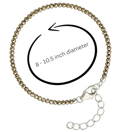Image of Certified Pyrite Anklet for Women - Money Magnet Raw Pyrite Anklet Jewelry, Handcrafted Healing Crystal Anklet with Natural Stone Energy - Adjustable Size, Gift for Women Meditation and Balance