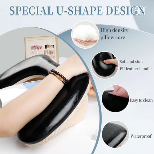 Descanso de braço para tecnologia de unhas, manicure em forma de U, suporte de braço com suportes de