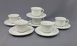 12tlg. Set Espressotassen - Modell Barock mit leichter Struktur - Material: Porzellan