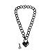 Halsband sex sm Erotik Metallkette Halsbänder mit Herz Schloss Collier Fesseln Ketten Einstellbar Erwachsenen Bondage Fetische Sex-Spielzeug für Anfänger Cosplay Frauen Männer,Schwarz