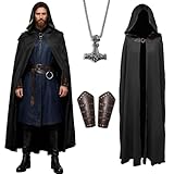 cape cuir et fourrure Design allongé et fluide : Avec 127 cm de longueur, il est plus long que les modèles standards et crée un mouvement fluide plus dramatique lors de la marche. La capuche de 50 cm de hauteur renforce l’aspect mystérieux et dessine parfaitement divers personnages vintage tels que sorciers ou guerriers vikings.