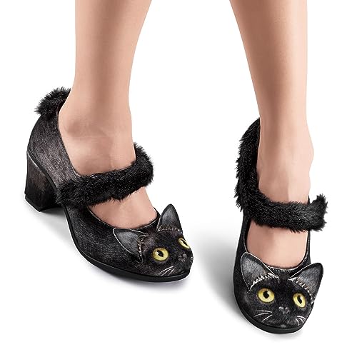 Image of Hot Chocolate Design Artistic Women's Mid Heel Strap Pumps | Block Heel Design, Vegan Faux-Leather Upper, Padded Footbed, Buckle Closure, Occasion Pumps for Women