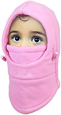 Metable Kids Winter Balaclavas Hat Windproof Face Mask Cover Cap Neck Warmer for Outdoor Sport Ski Snowboarding Cycling Pink
