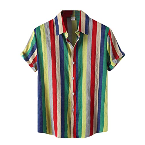 Chemise à manches courtes en coton de qualité supérieure à rayures Disimlarl
