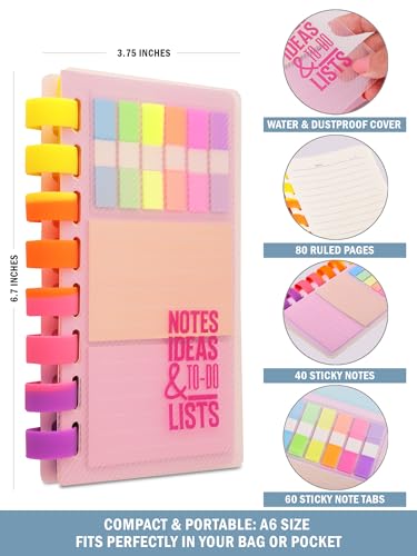 Image of DOODLE A6 Spiral Notebook Diary with Sticky Notes & Page Markers - 80 Ruled Pages, 80 GSM - Soft Wiro Bound for Smooth Writing - Note Keeper for School, College & Office Use