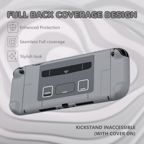 Image of PlayVital Protective Case for Nintendo Switch 2 with Extra Stand | Ultra-Slim Dockable Hard Shell, Split Joycon Cover, Button Caps & Thumb Grips | Pattern Series, SFC SNES Classic EU Style