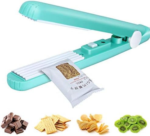 Food Bag Heat Sealer Handheld, Portable Mini Sealing Machine for Bag Food Storage, Double Smart Switches on the Side with 47 inch Separate Type Power Cable (Green)
