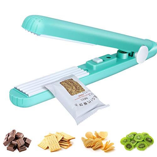 Food Bag Heat Sealer Handheld, Portable Mini Sealing Machine For Bag Food Storage, Double Smart Switches On The Side With 47 Inch Separate Type Power Cable (Green) #TOP2