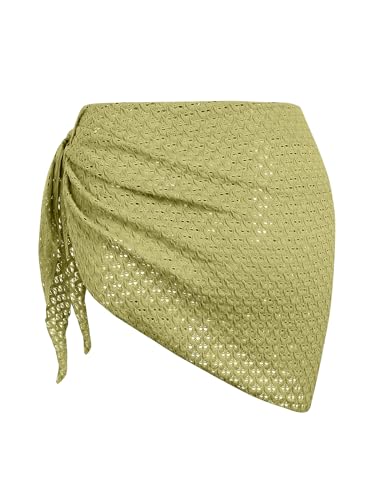 Image of ZAFUL Women's Sarong Coverups Beach Wrap Sheer Bikini Cover Up Mini Skirt | Wraps Swimwear, Cover Ups for Swimwear, Multi-Wear, Texture, Floral