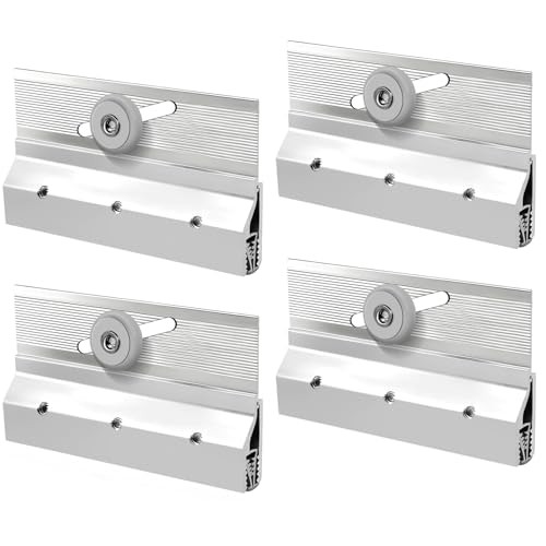 4 Pack M 6053 Frameless Shower Door Roller Assemblies 3/4 Plastic Wheels with Ball Bearings Chrome Aluminum Bracket Replacement Kit for Glass Sliding Doors Parts