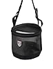 Harrison Howard Horse Muzzle Feed Bag Nylon Mesh Grain Feed Bag with Padded Neck Strap Adjustable Belt Black Medium #1