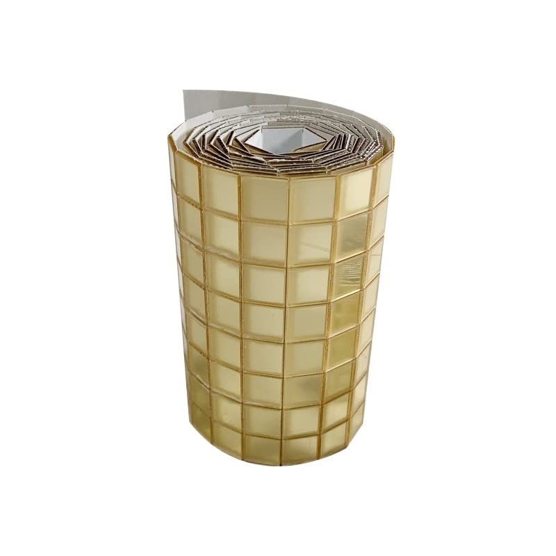 Mosaico ceramica 1 rollo autoadhesivo mini cuadrado 5/10 mm acrílico espejo azulejo de mosaico Teselas para mosaicos (Color : 1, Size : 0.5CMX0.5CM_WIDTH 4CM)