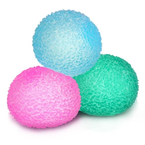 3pcs 1.45 Textured Stress Balls - Silky Soft Memory Gel - Squeeze Balls Fidget Balls for Anxiety Stress Relief Warm Series - Squishy Fidget Toy for Kids and Adults - Pack of 3