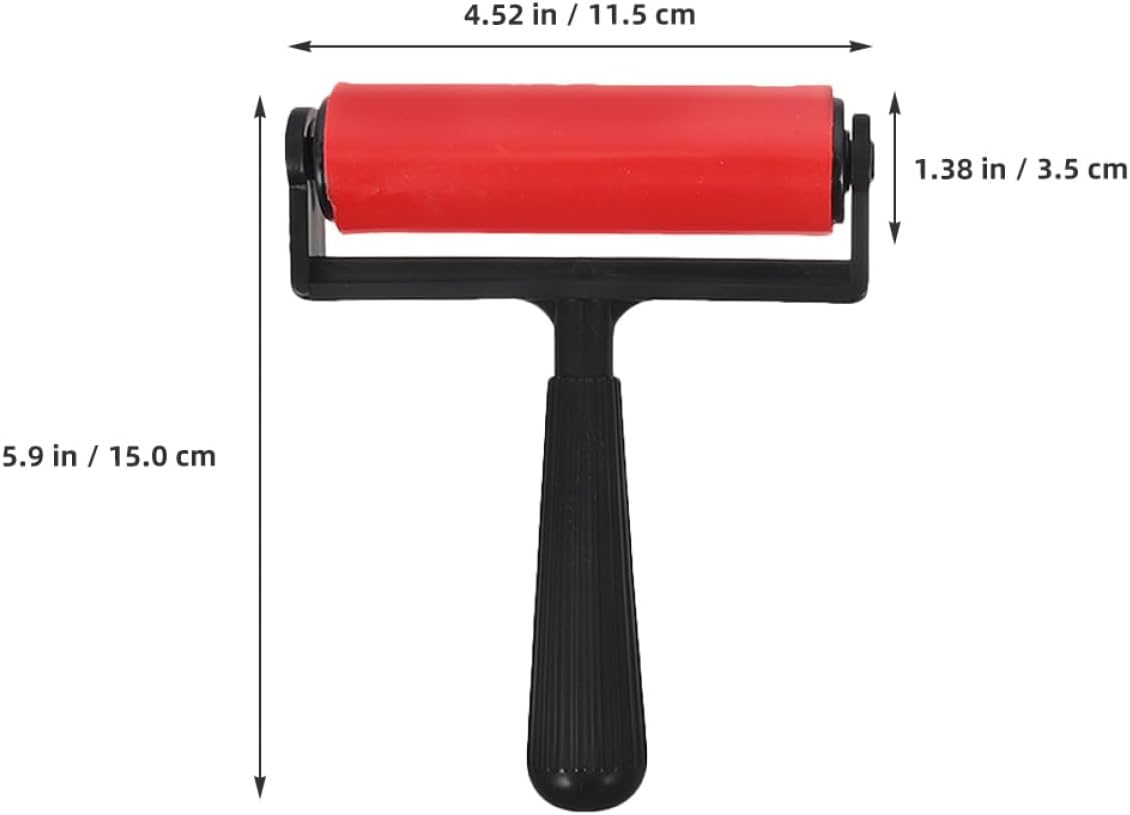 HEALSOPTHY 3pcs Red Replaceable Craft Rollers Manual Painting Tools for Diamond Art and Printmaking Supplies Suitable for Artists and Crafters