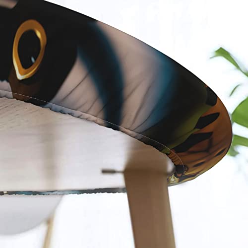 Mixmey Gold Mechanical Discs Print Round Table Cover With Anti Slip Tablecloth, 100% Polyester Tablecloth, Outdoor Waterproof Elastic Tablecloth, Easy To Clean, Suitable For 44 "-50" #TOP2