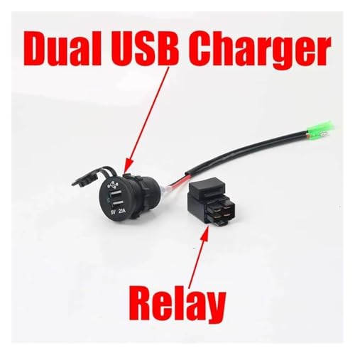 Cargador USB doble de moto con relé compatible con Ninja 400 y Versys 1000 2