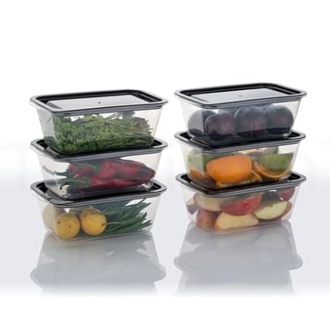 TRUBILLION CrystalFresh Set of 6 Fridge Storage Containers with