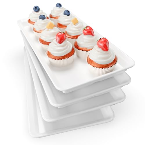 Extra Large Serving Tray Set (4 pcs) — Melamine Platters for Party Food