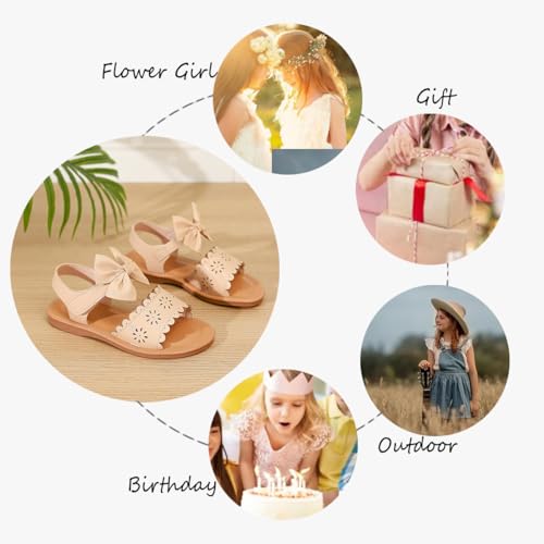 Image of Toddler Girls Sandals Summer Flats Dress Shoes for Baby Little Kids Girl