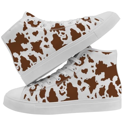 Cow Print High Top Canvas Shoes High Top Sneakers Lace Up Casual Shoes for Men Women3
