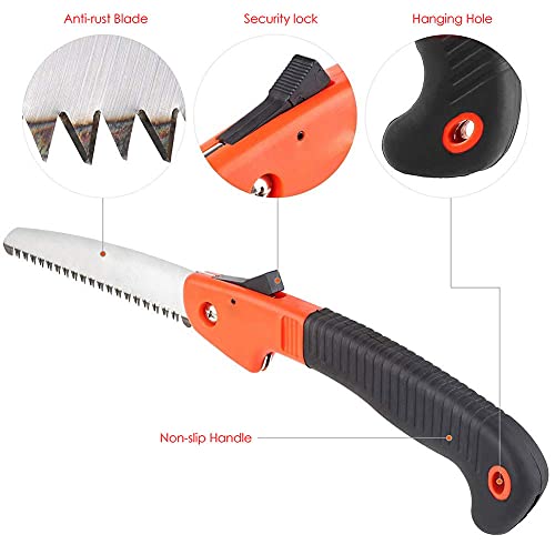 Folding Pruning Saw Multifunctional Mini Hand Saw Portable Camping Tree Saw with Secure Lock~ - Afbeelding 4