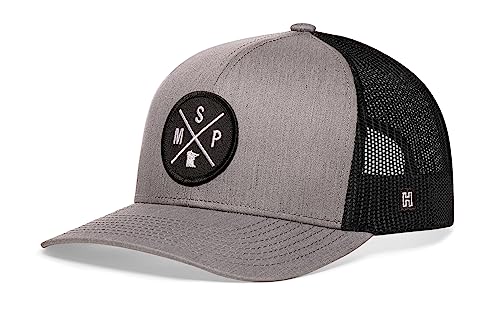 Image of HAKA State City Trucker Hat for Men & Women, Adjustable Baseball Hat, Mesh Snapback, Sturdy Outdoor Black Golf Hat