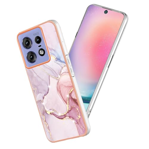 Coque Motorola Edge 50 Pro en silicone TPU souple marbre floral