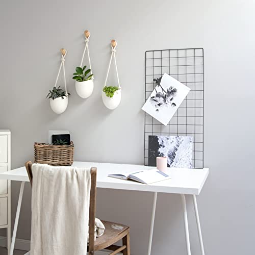Kazai.® | Porcelain Wall Vases | 3 Piece Set | Including Wooden Hooks | Matte White by Kazai. - Used condition - Image 6
