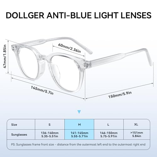 Image of Dollger Square Blue Light Blocking Glasses Women Men Computer Eyeglasses Fashion Light Weight TR90 Blue Light Glasses