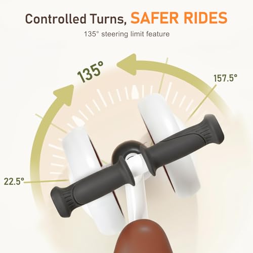 Image of Colorful Lighting Baby Balance Bike Toys for 1 Year Old Girl Gifts, Balance Bike 1 Year Old No Pedal, 12-24 Months Toddler Ride on Toys with 4 Silent Wheels & Soft Seat, 1st Birthday Gifts, White