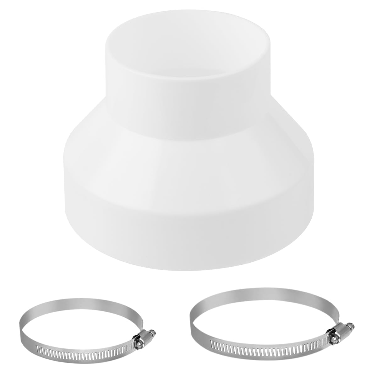 Amentalove Round Ducting Reducer 150mm to 100mm mit Stainless Hose Clips