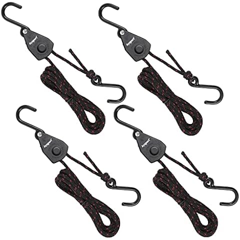 Ayaport Kayak Rope Tie Down Ratchet Straps Bow and Stern Ratcheting Tie Downs Rope Hanger Kayak and Canoe Accessories Cover