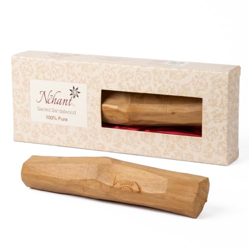 Image of N'CHANT 100% Pure Mysore Sandalwood Log for Face & Skin Care | Original Chandan Stick, Lab Tested | Cooling Ayurvedic Face Pack for Glow & Clear-Looking Skin | Pooja, Tilak & Meditation